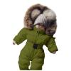 Baby Girls Boys Romper Set Warm Hooded Snowsuit Jumpsuit Down Coat Romper Padded Outwear Jacket (Green-b, 3-6 Months) view 1
