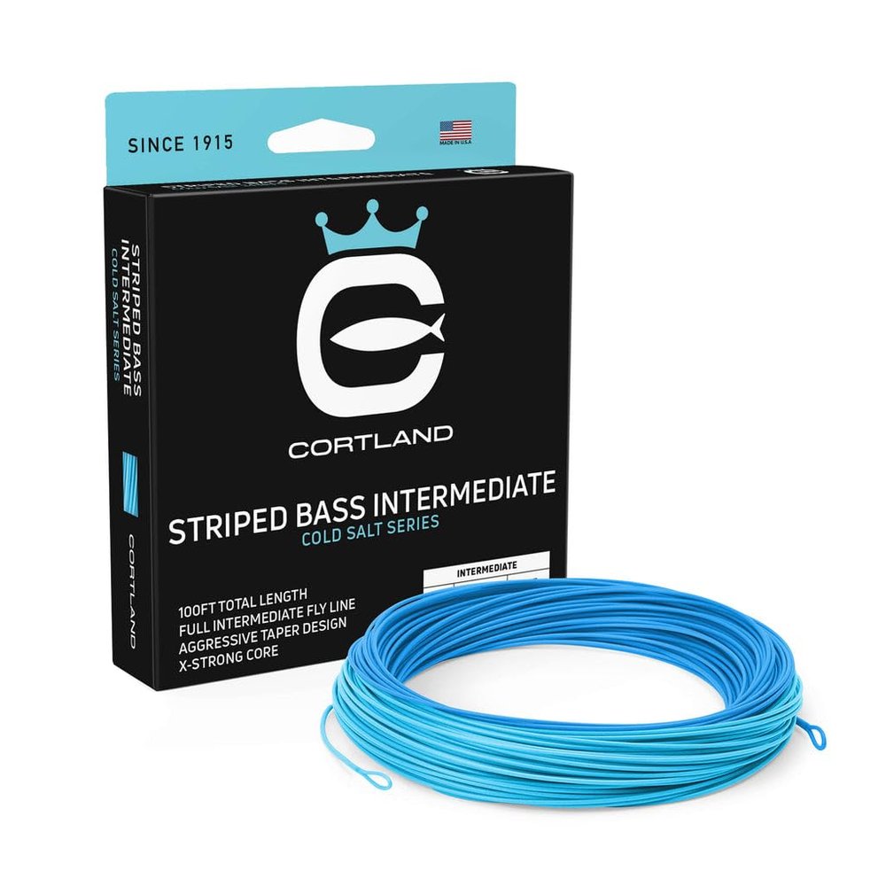Cortland Striped Bass Intermediate Saltwater Fly Line, Ice Blue 100ft, WF8I