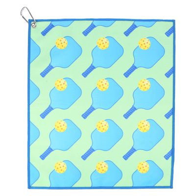 Millie Rose Pickleball Towels in Fashionable Prints - Cute 15x17 inch Microfiber & Cotton Athletic Towels with Carabiner Clip - Pickleball Accessories, Pickleball Gifts (Pickleball Party)