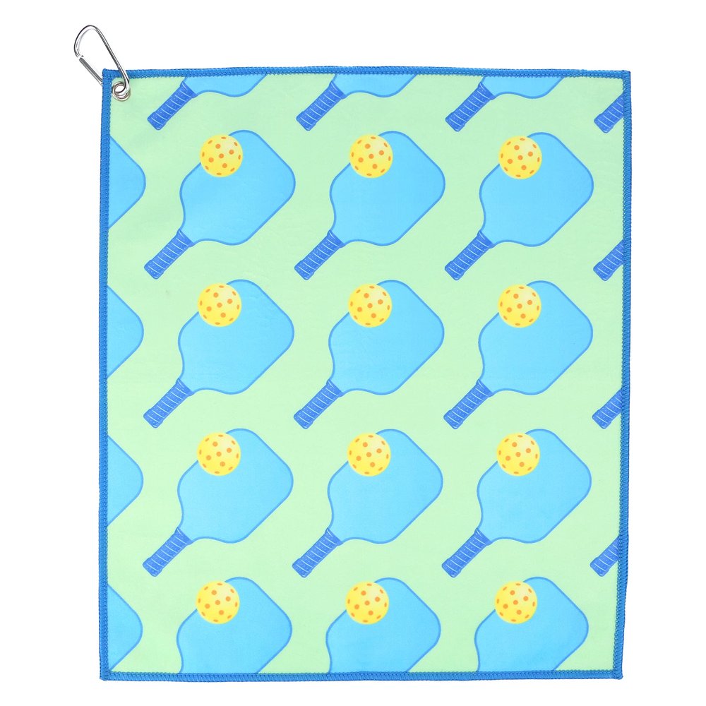 Millie Rose Pickleball Towels in Fashionable Prints - Cute 15x17 inch Microfiber & Cotton Athletic Towels with Carabiner Clip - Pickleball Accessories, Pickleball Gifts (Pickleball Party)