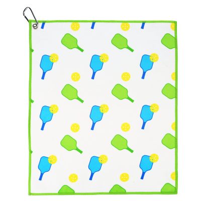 Millie Rose Pickleball Towels in Fashionable Prints - Cute 15x17 inch Microfiber & Cotton Athletic Towels with Carabiner Clip - Pickleball Accessories, Pickleball Gifts (Pickleball is Life)