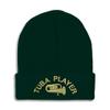 Beanies for Men Tuba Player Embroidery Skull Cap Winter Hats for Women Acrylic One Size Forest Green Design Only view 1