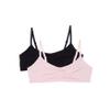 Maidenform Girl girls Seamless Ruched Crop Bra, Lotus Pink/Black, Medium view 2