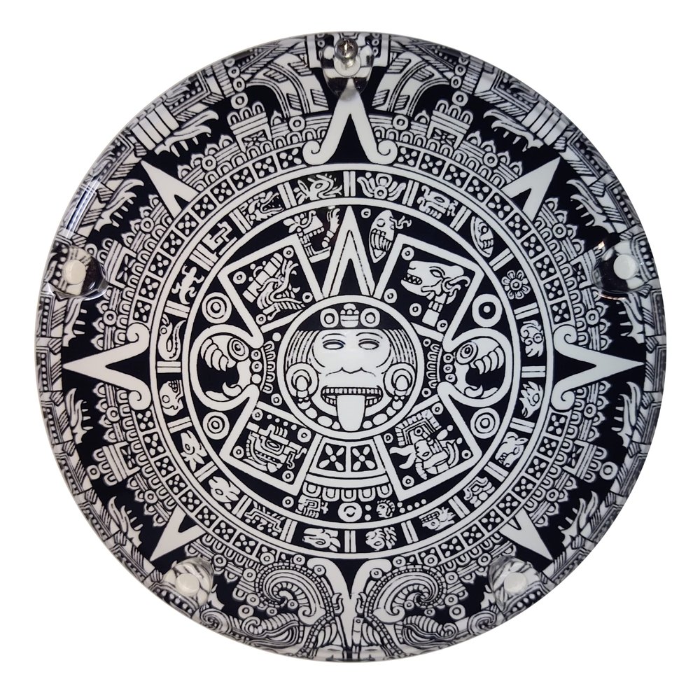 AMERICAN FREEDOM Custom Aluminum 5 Hole Twin Cam Derby Clutch Cover for Harley Davidson - Aztec Calendar (Glossy Finish, 1999-2015 Touring & Trike Models)