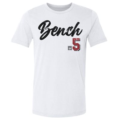 500 LEVEL Johnny Bench Shirt (Cotton, XX-Large, White) - Johnny Bench Cincinnati Script