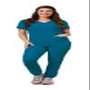 Green Town Scrubs for Women Scrub Set - Jogger Pant and V-Neck Top, 6 Pockets, Easy Care Uniforms-Bahama-Small view 1