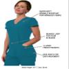 Green Town Scrubs for Women Scrub Set - Jogger Pant and V-Neck Top, 6 Pockets, Easy Care Uniforms-Bahama-Small view 2