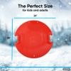 Superio Round Snow Saucer Sleds- Plastic Disc Sleds for Kids and Adults- Heavy Duty Sled Discs with Handles for Downhill Sledding, Winter Outdoor Sports (Red-Fuchsia, 26") view 2