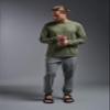 Expert Brand USA-Made Men's Oxymesh Dry Fit Athletic Long Sleeve Shirt, Military Green, XS view 2