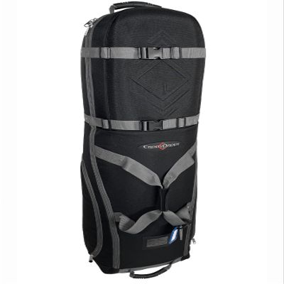 CaddyDaddy Defender Golf Travel Bag Cover with Impact Resistant Solid EVA Dense Foam Padded Top, 1 Year Full Replacement Coverage Wheels & Lockable Oversized Zippers for Transporting Clubs on Airlines