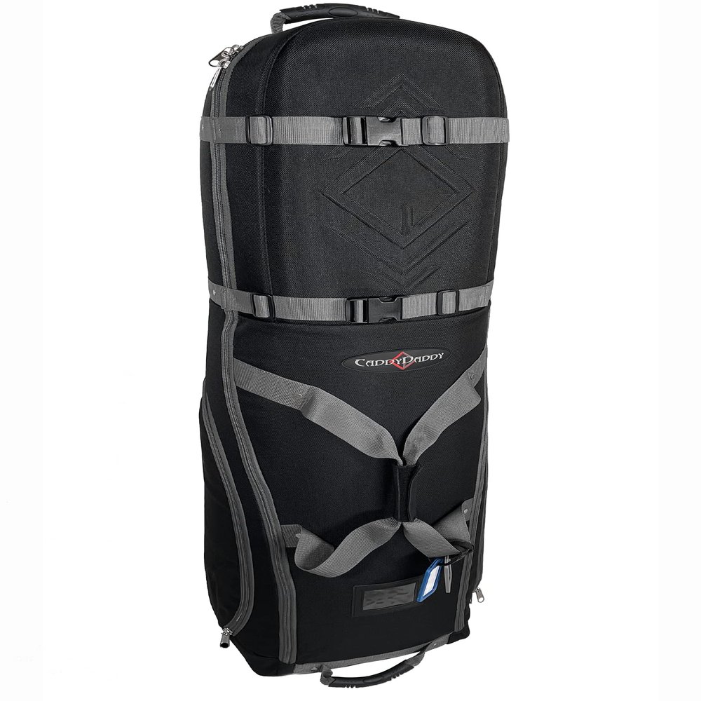 CaddyDaddy Defender Golf Travel Bag Cover with Impact Resistant Solid EVA Dense Foam Padded Top, 1 Year Full Replacement Coverage Wheels & Lockable Oversized Zippers for Transporting Clubs on Airlines