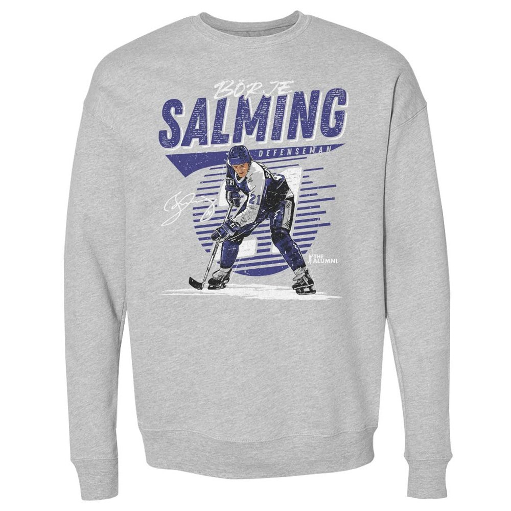 500 LEVEL Borje Salming Sweatshirt (Crew Sweatshirt, XX-Large, Heather Gray) - Borje Salming Toronto Comet WHT