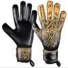 Keeperking Soccer Goalie Goalkeeper Gloves for Kids Boys Youth & Adult,Latex Strong Grip Palms with Removable Finger Spines Protection Children Football Gloves for Training/Match (6, Gold-FS view 1