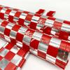 Anodized Chrome Checker BMX Pad Sets by Flite Chrome and Red 1.25" top Tube Diameter view 2