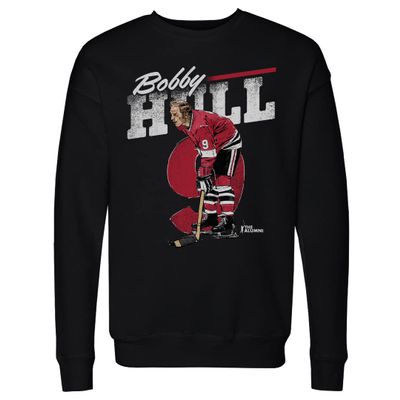 500 LEVEL Bobby Hull Sweatshirt (Crew Sweatshirt, XX-Large, Black) - Bobby Hull Chicago Retro WHT