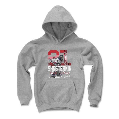 500 LEVEL Igor Shesterkin Youth Sweatshirt (Youth Hoodie, Small, Gray) - Igor Shesterkin New York Landmark WHT