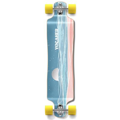 Yocaher Earth Series (Horizon Night) Complete Skateboards Longboard w/BlackWidow Premium 80A Grip Tape Aluminum Truck ABEC-9 Bearing 70mm Skateboard Wheels