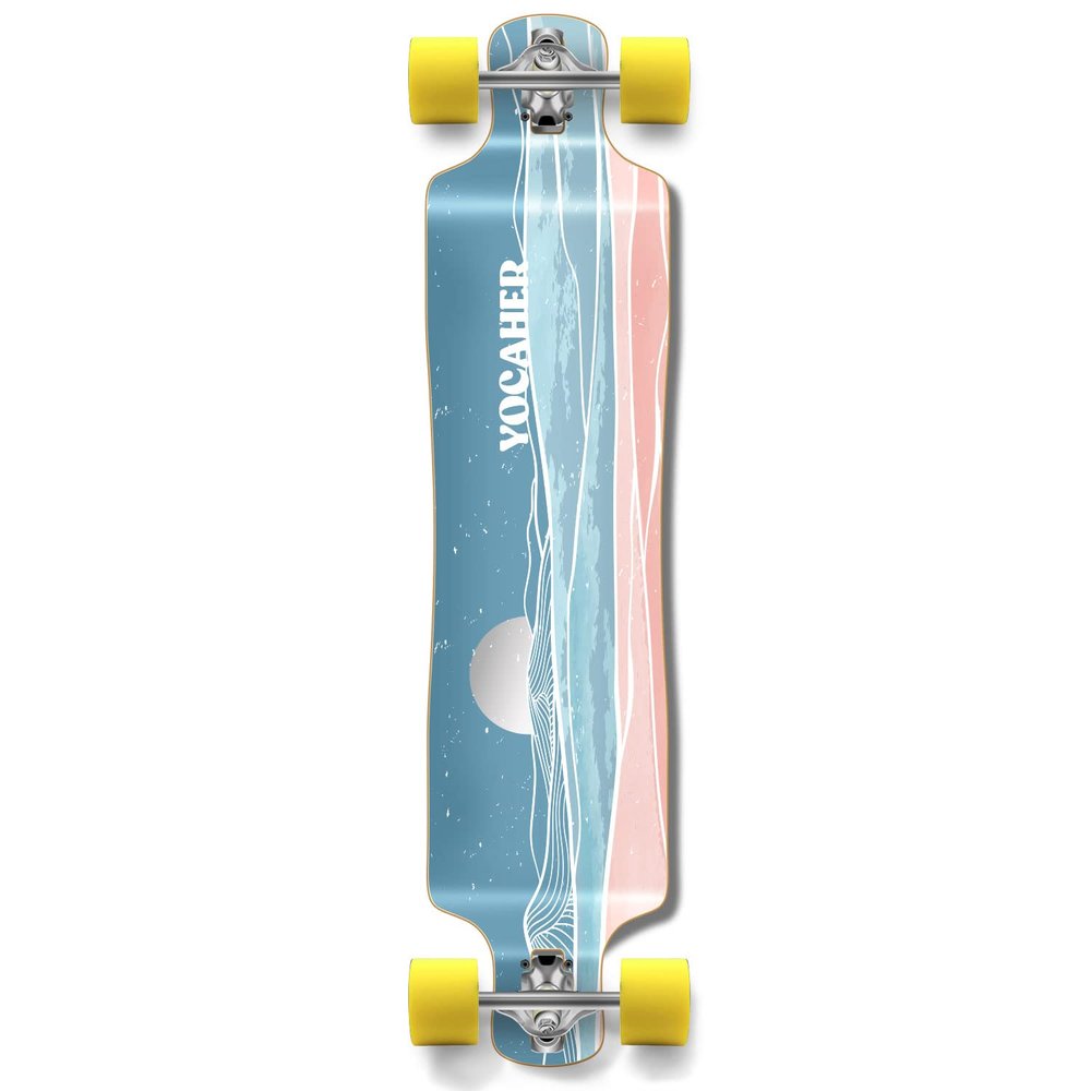 Yocaher Earth Series (Horizon Night) Complete Skateboards Longboard w/BlackWidow Premium 80A Grip Tape Aluminum Truck ABEC-9 Bearing 70mm Skateboard Wheels