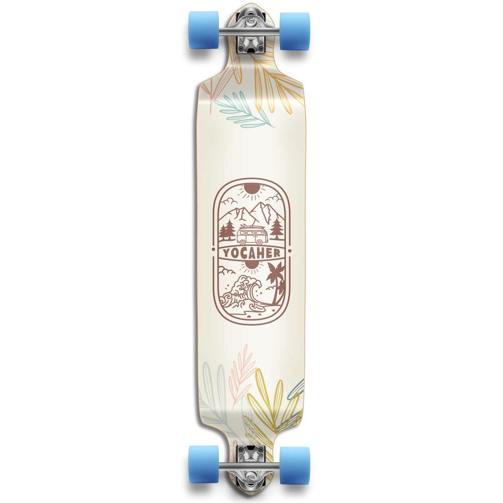 Yocaher Earth Series (Adventure Colored) Complete Skateboards Longboard w/BlackWidow Premium 80A Grip Tape Aluminum Truck ABEC-9 Bearing 70mm Skateboard Wheels