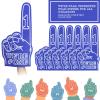 Sotiff Giant Foam Finger 6 Pack We're Number 1 Foam Hand 18 Inch Football Baseball Fan Cheerleading for Sports Celebration Pom Poms Noise Maker for Sporting Events Games(Navy Blue) view 3