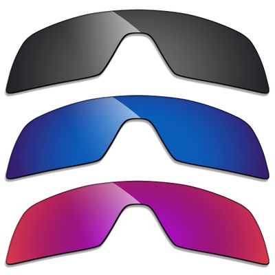 Alphax 3 Pair Polarized Replacement Lenses for Oakley Sutro OO9406 - Black+Deep Water+Midnight Sun