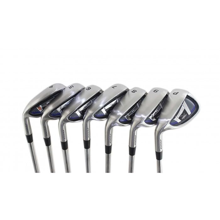 AGXGOLF Men's Left Hand Senior Flex, Regular Length Wide Sole Irons Set (Nine Clubs) + Wide Sole #3, 4, 5, 6, 7, 8 & 9 Irons + Wide Sole Pitching Wedge + Bonus Sand Wedge; Built in The USA