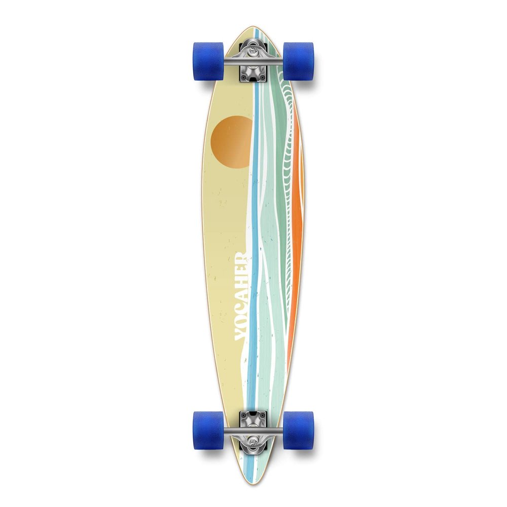 Yocaher Earth Series (Horizon Day) Complete Skateboards Longboard w/BlackWidow Premium 80A Grip Tape Aluminum Truck ABEC-9 Bearing 70mm Skateboard Wheels