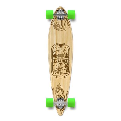 Yocaher Earth Series (Adventure Natural) Complete Skateboards Longboard w/BlackWidow Premium 80A Grip Tape Aluminum Truck ABEC-9 Bearing 70mm Skateboard Wheels