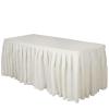 Efavormart 21ft Ivory Accordion Pleat Polyester Table Skirt for Kitchen Dining Catering Wedding Birthday Party Decorations Events view 3