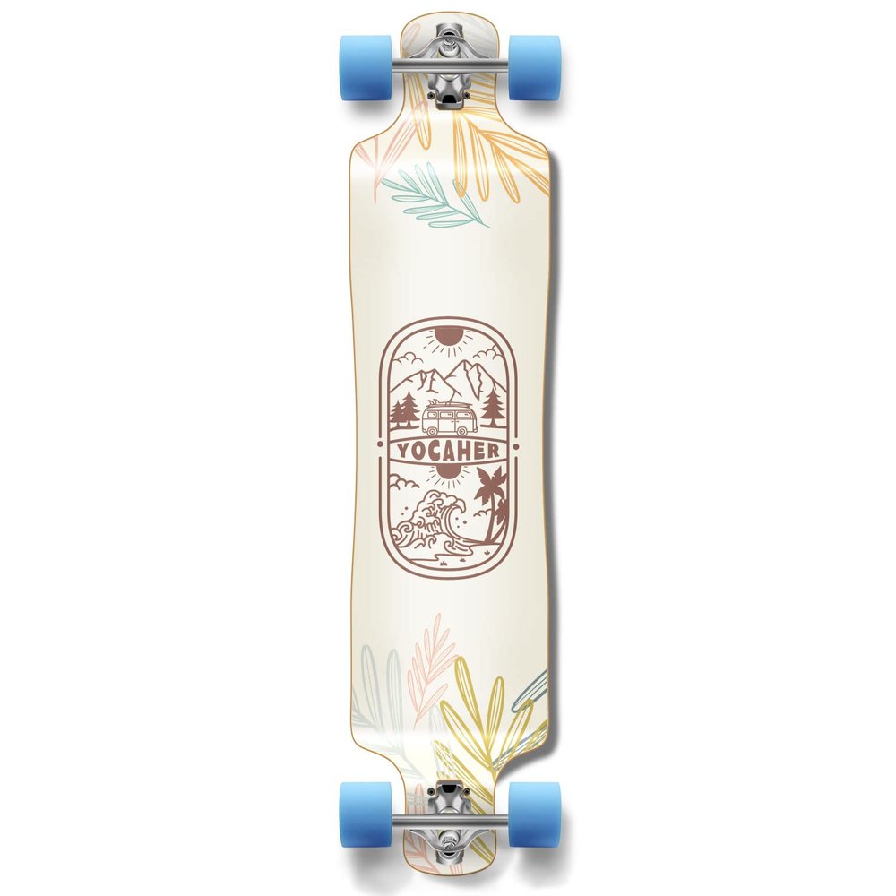 Yocaher Earth Series (Adventure Colored) Complete Skateboards Longboard w/BlackWidow Premium 80A Grip Tape Aluminum Truck ABEC-9 Bearing 70mm Skateboard Wheels