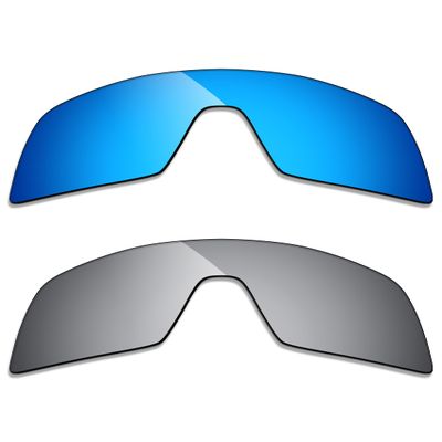 Alphax 2 Pair Polarized Replacement Lenses for Oakley Sutro OO9406 Sunglasses- Titanium+Blue