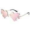 FEISEDY Melting Flame Heart Sunglasses For Women Men Trendy Rimless Fire Shaped Party Glasses B2366 view 1