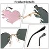 FEISEDY Melting Flame Heart Sunglasses For Women Men Trendy Rimless Fire Shaped Party Glasses B2366 view 4