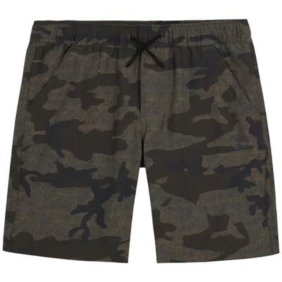Timberland Boys 2-Way Stretch Pull-on Casual Shorts, Dark Olive Camo, 10-12 US