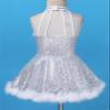 Moggemol Kids Girls Halter Neck Sequins Figure Ice Skating Dress Ballet Dance Tutu Leotard Christmas Snowman Dress Up White A 4 Years view 4