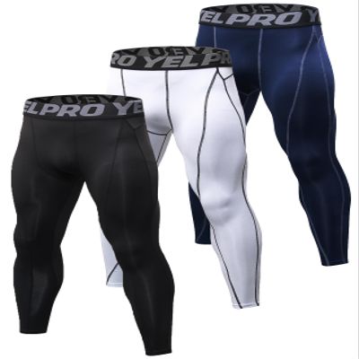 Queerier Men's Compression Pants Running Tights Workout Leggings Athletic Cool Dry Yoga Gym Clothes 3 Pack