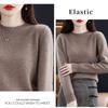 Shanghai Story 100% Merino Wool Sweater Women Fall Winter Warm Knitted Pullover Crewneck Long Sleeve Sweater Camel M view 4