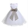 Wedding Pageant White Flower Girl Rattail Edge Tulle Dress 829t s view 1