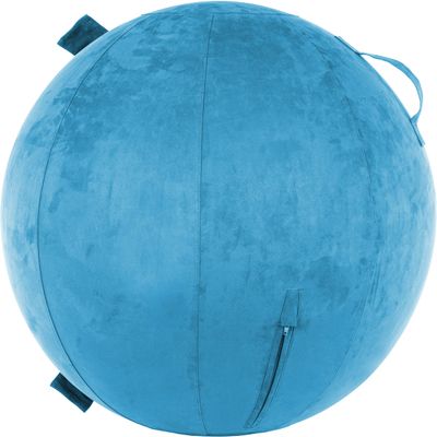 Husband Pillow Exercise Ball Case Cover Only - 85cm/40in, Rodeo Blue Microsuede Leather Cover for Yoga, Pilates, Fitness Balance Stability, Office Ball Chair Seat. Soft & Slip Resistant, Pro Guide