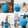 Husband Pillow Exercise Ball Case Cover Only - 85cm/40in, Rodeo Blue Microsuede Leather Cover for Yoga, Pilates, Fitness Balance Stability, Office Ball Chair Seat. Soft & Slip Resistant, Pro Guide view 4