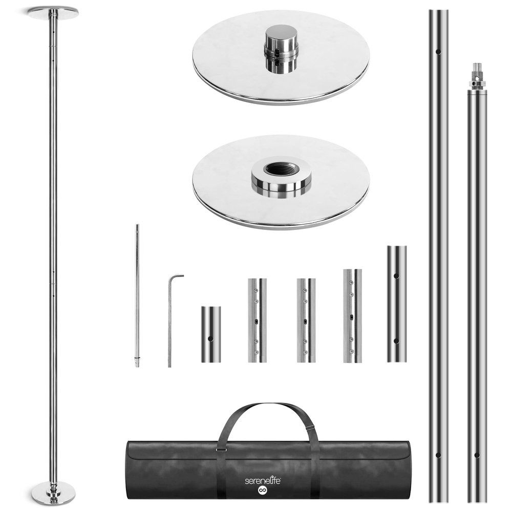SereneLife Professional Non Slip Dancing Pole Set, Adjustable Height, Adjustable Fitness Pole, Great for Training Dancing and Exercise, Comes with Complete Set of Accessories, Easy Setup