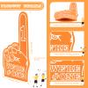 Sotiff 3 Pcs Giant Foam Finger 18 Inch We're Number 1 Foam Hand Cheerleading Pom Pom Cheer Supplies for Football Basketball Soccer Sports Events Team Spirit Games School Business(Orange) view 2