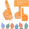 Sotiff 3 Pcs Giant Foam Finger 18 Inch We're Number 1 Foam Hand Cheerleading Pom Pom Cheer Supplies for Football Basketball Soccer Sports Events Team Spirit Games School Business(Orange) view 3