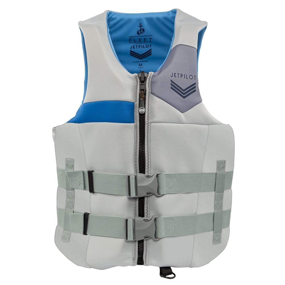 Jetpilot Fleet Neoprene Dual Coast Guard Approved Life Jacket PFD (Silver, S/M)