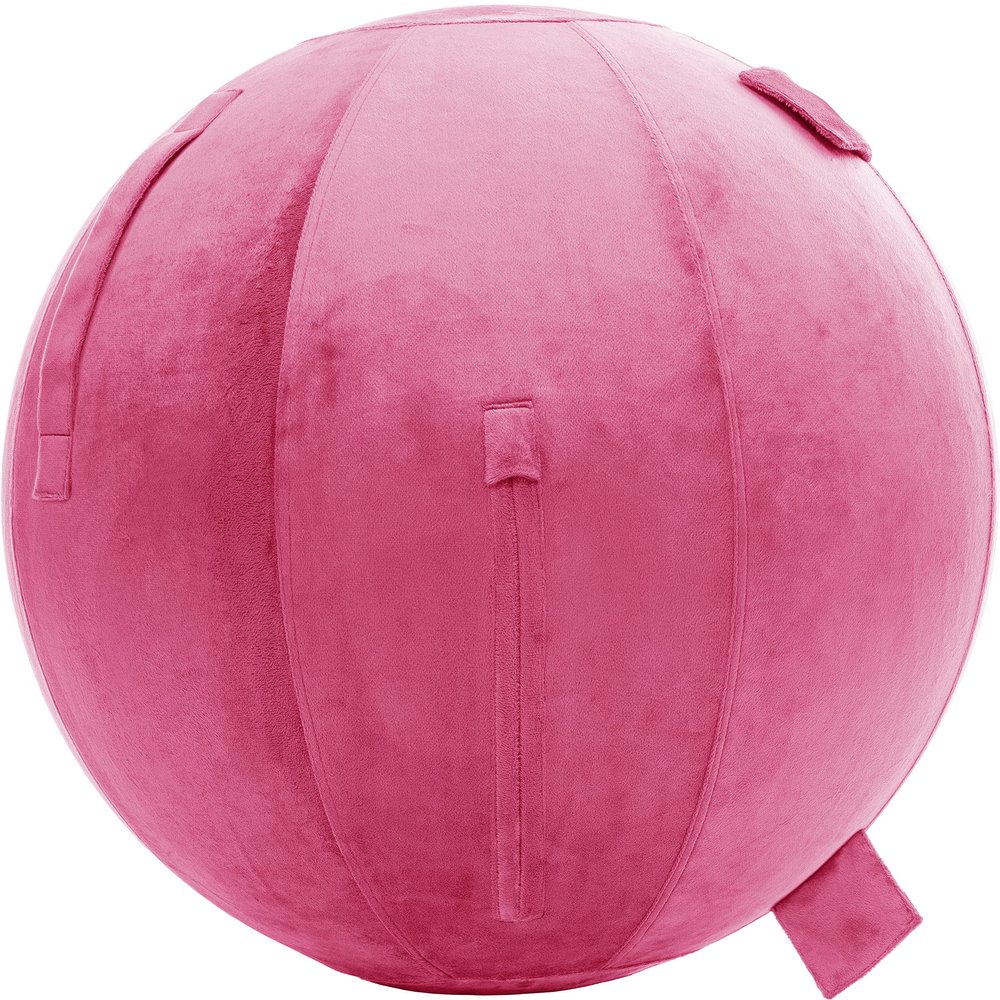 Husband Pillow Exercise Ball Case Cover Only - 85cm/40in, Pink Mirco Plush Soft Cover for Yoga, Pilates, Fitness Balance Stability, Office Ball Chair Seat. Soft & Slip Resistant, Pro Guide