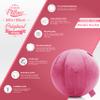 Husband Pillow Exercise Ball Case Cover Only - 85cm/40in, Pink Mirco Plush Soft Cover for Yoga, Pilates, Fitness Balance Stability, Office Ball Chair Seat. Soft & Slip Resistant, Pro Guide view 3