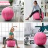 Husband Pillow Exercise Ball Case Cover Only - 85cm/40in, Pink Mirco Plush Soft Cover for Yoga, Pilates, Fitness Balance Stability, Office Ball Chair Seat. Soft & Slip Resistant, Pro Guide view 4