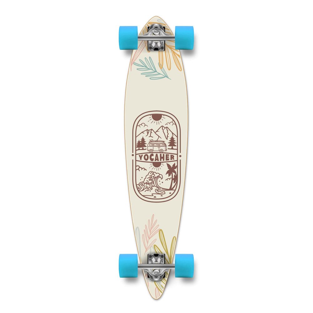 Yocaher Earth Series (Adventure Colored) Complete Skateboards Longboard w/BlackWidow Premium 80A Grip Tape Aluminum Truck ABEC-9 Bearing 70mm Skateboard Wheels