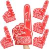 Sotiff Giant Foam Finger 6 Pack We're Number 1 Foam Hand 18 Inch Football Baseball Fan Cheerleading for Sports Celebration Pom Poms Noise Maker for Sporting Events Games(Red) view 1