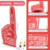 Sotiff Giant Foam Finger 6 Pack We're Number 1 Foam Hand 18 Inch Football Baseball Fan Cheerleading for Sports Celebration Pom Poms Noise Maker for Sporting Events Games(Red) view 2